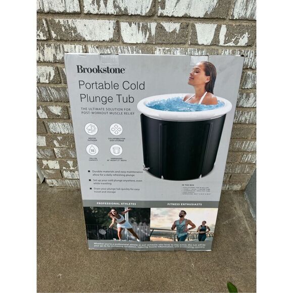 Brookstone Portable Cold Plunge Tub NEW 1 Person Tub 18 Gallon 26” Height 27” Wi - Picture 4 of 7